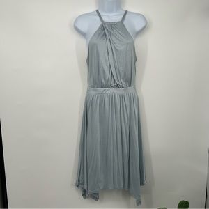 Anthropology moulinette Soeurs blue/gray halter midi dress size extra small